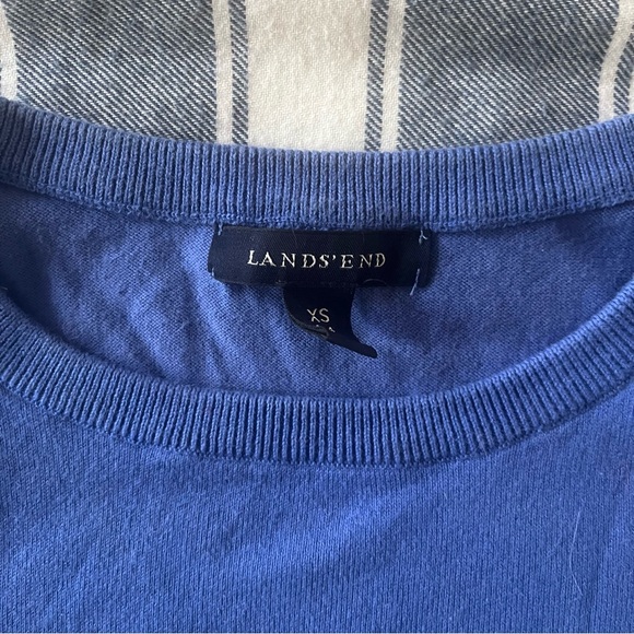 Light Blue Lands End Cotton Cardigan and Sleeveless Shell Set - Picture 3 of 7